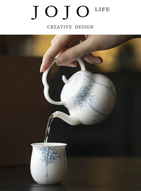 JOJO'S L. PD.紫泉涧.一壶两杯整套茶具竹子葫芦提梁壶套组 |恒流