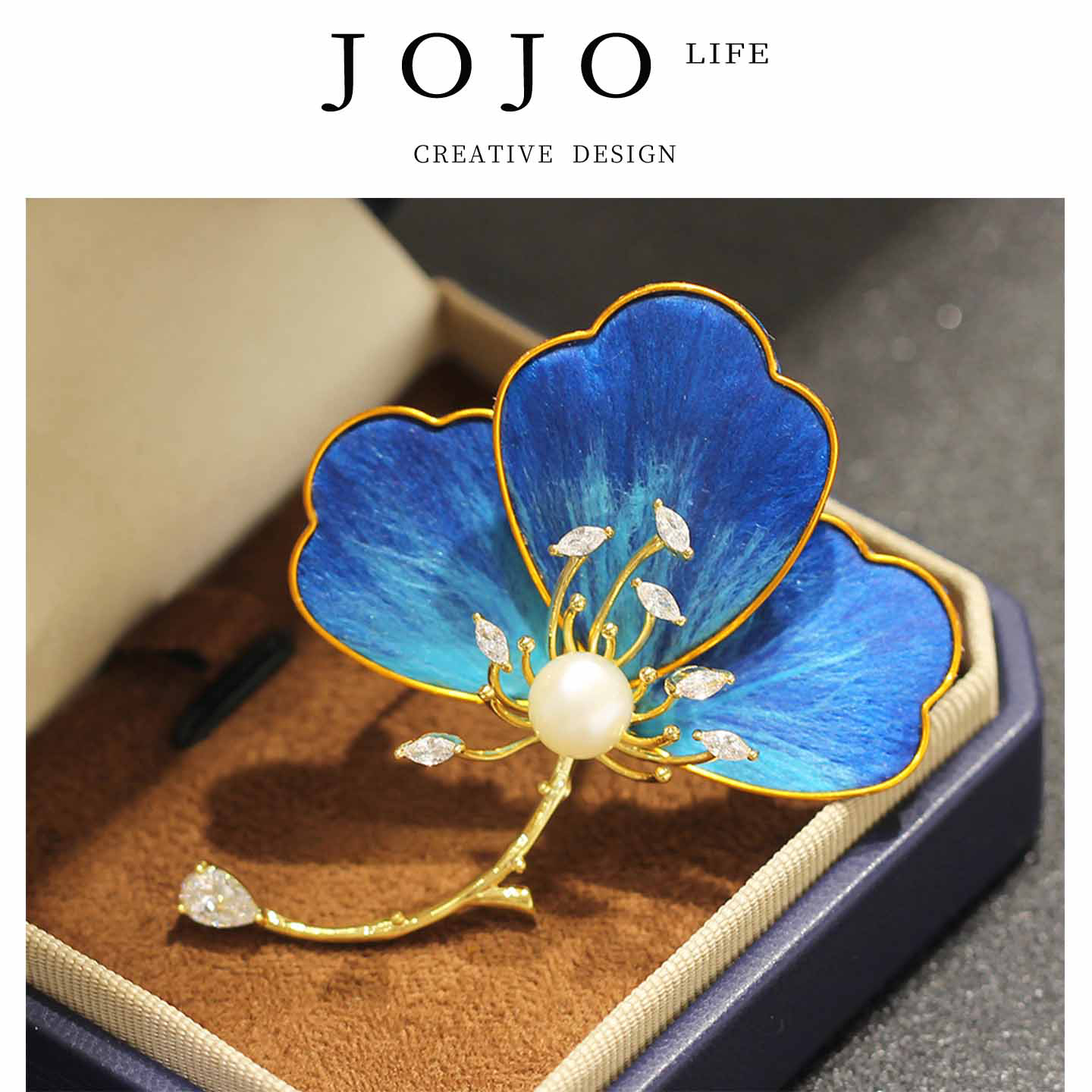 JOJO'SLIFEPD中式高档优雅蓝色