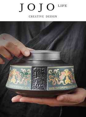 JOJO'S L. PD.Corpse.茶叶罐子陶瓷密封罐双盖紫砂存茶罐 | 尸臣