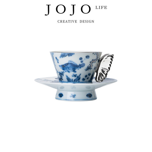JOJO'SLIFEPD蓝色陶瓷咖啡杯