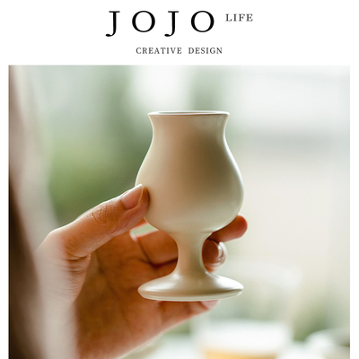 JOJO'SLIFEPD奶油黄高脚品茗杯