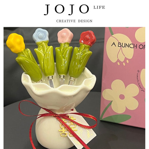 JOJO'SLIFEPD陶瓷果叉罐摆件