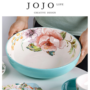 JOJO  饿西 S L. PD.west.法式 餐盘釉下彩平盘长方形家用盘 