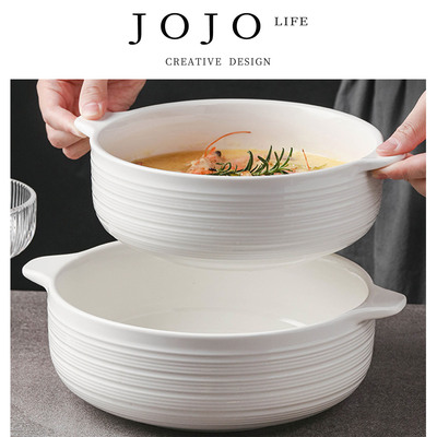JOJO'SLIFEPD条纹陶瓷双耳碗