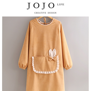 JOJO'S L. PD.agent.厨房家用长袖罩衣女卡通防污围裙韩版 | 蚯剂