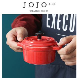 PD.with.蒸蛋碗陶瓷双耳盅带盖小碗宝宝甜品碗 咨给 JOJO