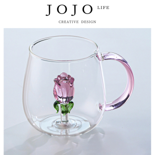 PD.Sadie.杯具立体动物耐热玻璃杯带把咖啡杯 绍迪 JOJO