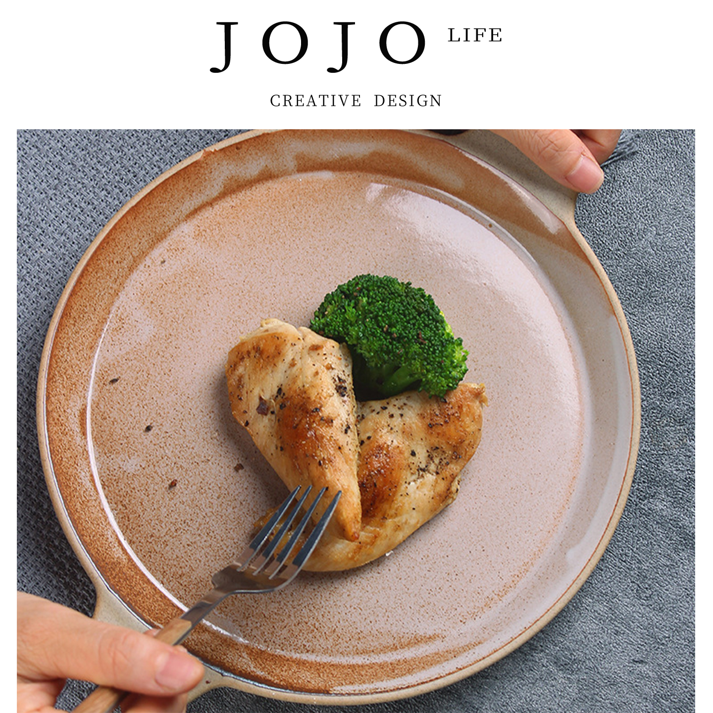 JOJO'SLIFEPD双耳陶瓷盘子圆盘