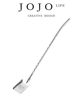 JOJO'S L. PD.flowe.304不锈钢吸管勺创意螺纹搅拌勺吸管 |链花