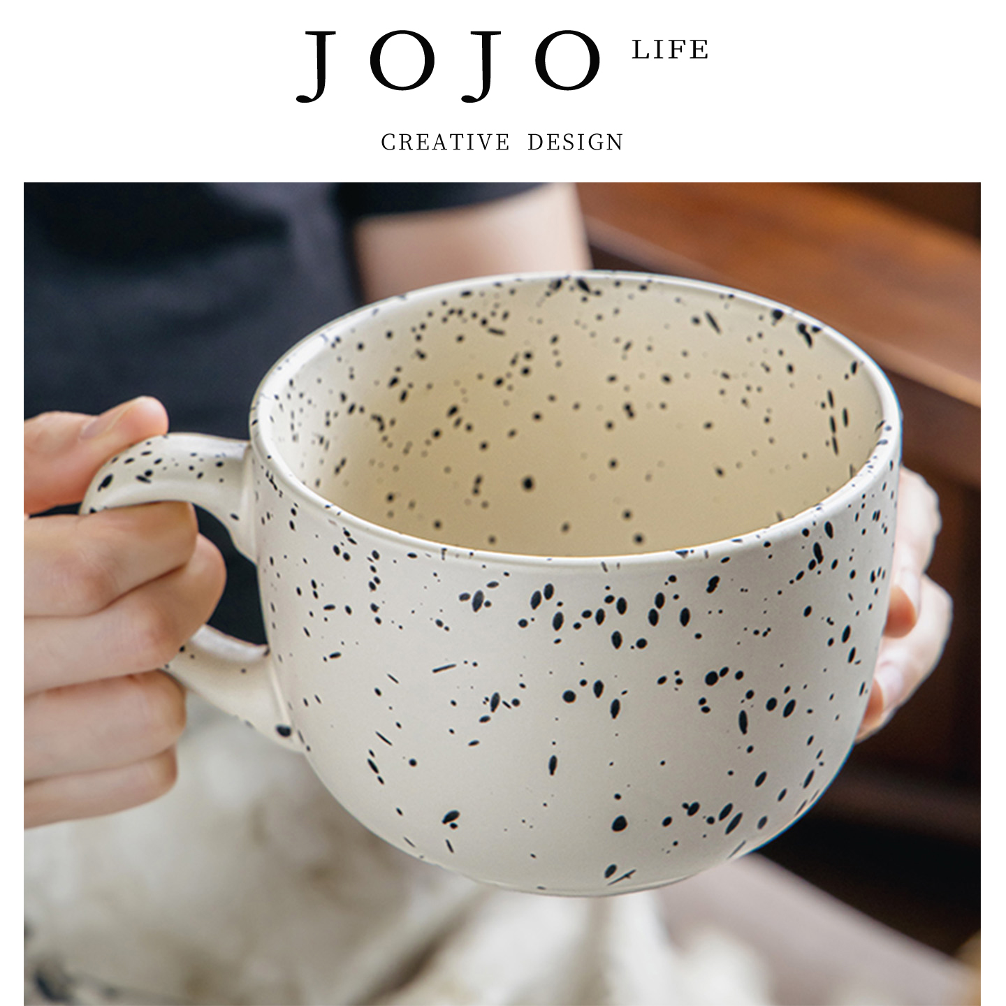 JOJO'SLIFEPD陶瓷麦片杯子泼墨