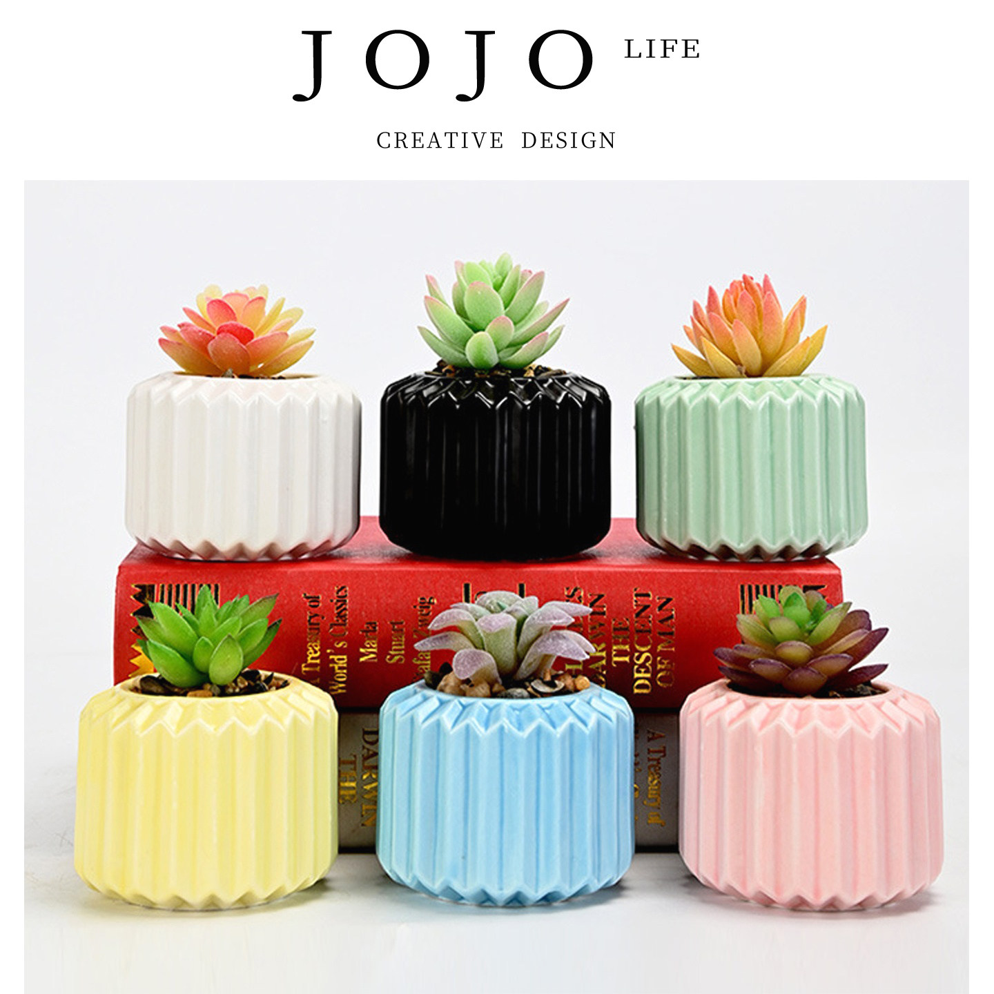 JOJO'S L. PD.Pick.花盆陶瓷多肉亚光莫兰迪创意桌面盆景 | 搞摘