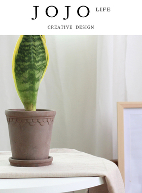 JOJO'S L. PD.devious.北欧罗马带花边圆形水泥盆种植花盆 | 有愧