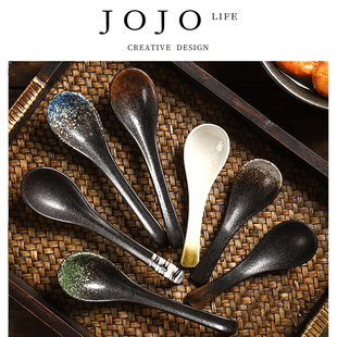 PD.Blaze.陶瓷勺创意和风大号调羹勺子酒店餐厅 昌炽 JOJO