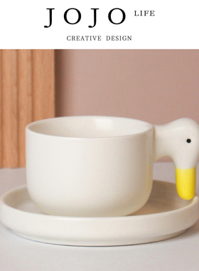 JOJO'S L. PD.spacious.卡通可爱鸭子陶瓷水壶餐具米饭碗| 宽畅