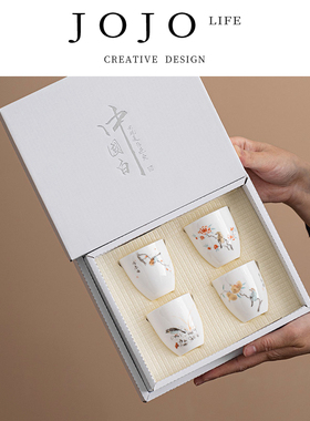 JOJO'S L. PD.Contrary.羊脂玉花鸟品茗杯主人杯中式陶瓷 | 相违