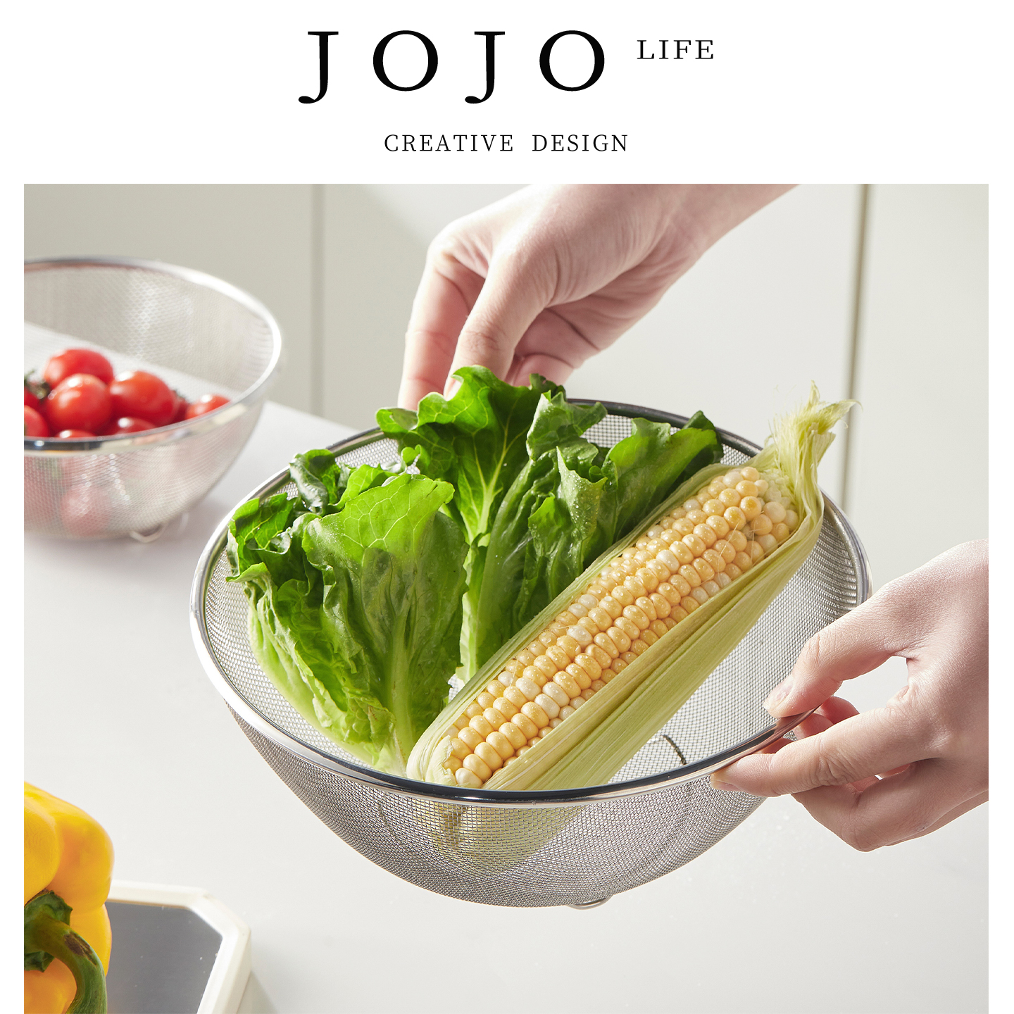 JOJO'S L.PD.JD.家用沥水篮网篮不锈钢淘米过滤器菜盆 | 慧帅
