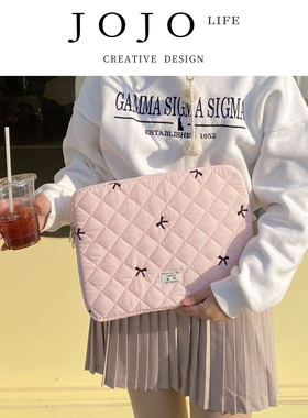 JOJO'S L. PD.weak.韩国ins平板电脑收纳可爱菱格刺绣 | 钝弱