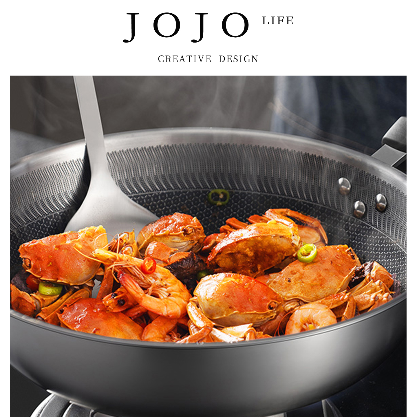 JOJO'SLIFEPD不锈钢炒锅火红点