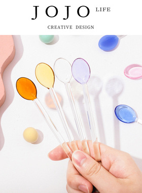 JOJO'S L. PD.confused.玻璃勺调羹爱心多彩玻璃搅拌棒可爱 |芬纷