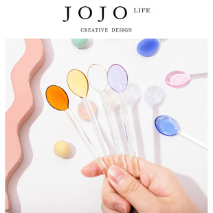 JOJO'S L. PD.confused.玻璃勺调羹爱心多彩玻璃搅拌棒可爱 |芬纷