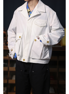 Secondorder SS24 Field Jacket M-47改良插肩袖宽松工装夹克白色