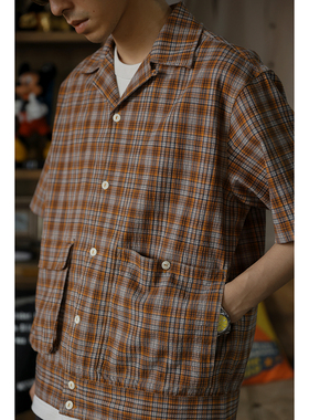 Secondorder SS23 Open Collar Check Shirt 复古泡泡纱格纹衬衫