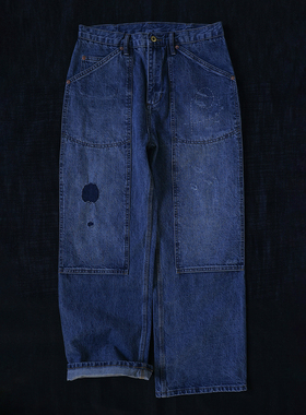 Secondorder FW23 Double Knee Pant 水洗手工补丁丹宁牛仔伐木裤
