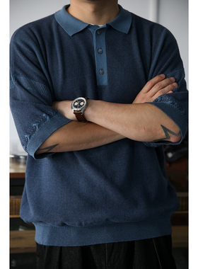 Secondorder SS22 Knit PoloShirt 复古精梳棉落肩宽松短袖Polo衫