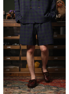 Secondorder SS24 Check Easy Shorts复古格纹泡泡纱口袋松紧短裤