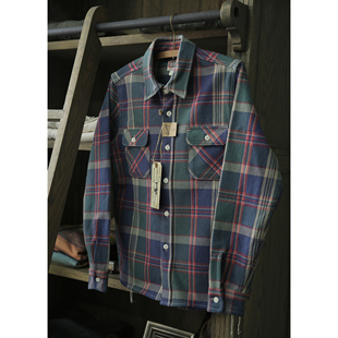 重磅 美式 衬衫 work 复古格子工装 shirt 色织纯棉赤耳 Check 休闲