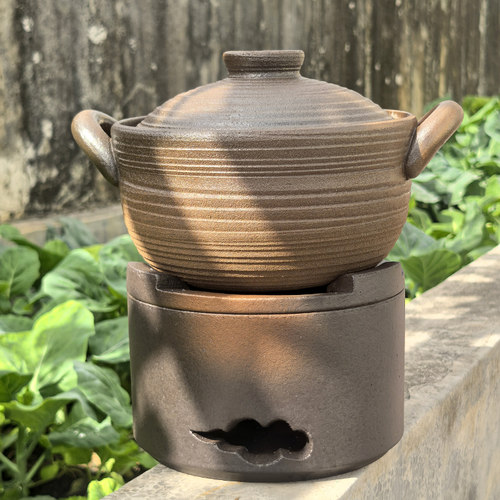 祥云大炭炉陶土无釉大号砂锅炖锅家用燃气灶煲汤大号锅围炉煮茶炉