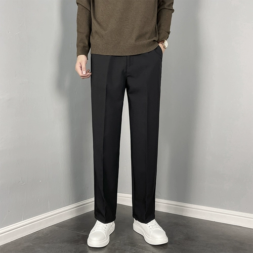 Демисезонный трендовый костюм, штаны, в корейском стиле, свободный прямой крой