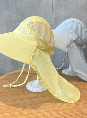 休闲轻薄大檐护脖遮阳沙滩太阳帽
