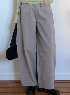 韩国代购直邮Heylady春简约百搭通勤高腰宽松显瘦裤阔腿休闲长裤