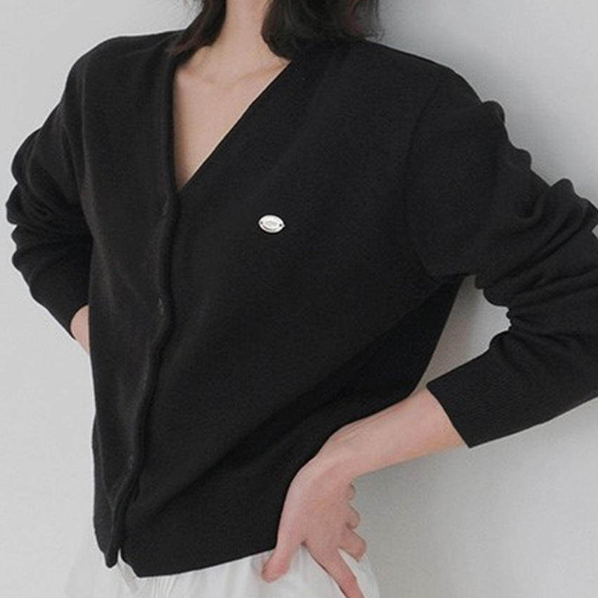 韩国代购直邮2026春Beginning极简风V领黑色单排扣休闲外搭上衣