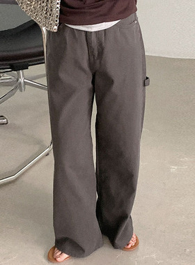 韩国直邮Heylady秋百搭复古街头工装休闲宽松显瘦口袋高腰休闲裤