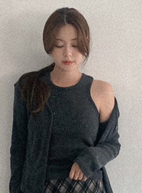 韩国直邮Heylady秋时尚气质优雅淑女修身显瘦亲肤百搭针织背心女