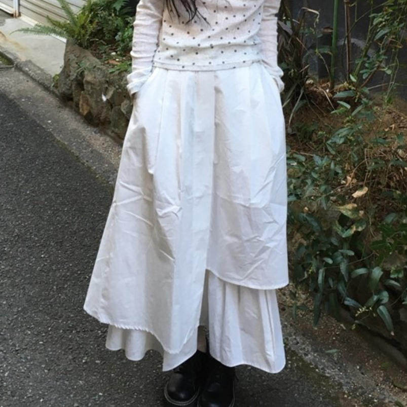 韩国代购直邮2026春Daybin白色层叠不规则设计感蛋糕裙半身长裙