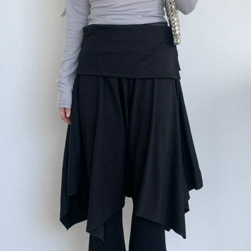 韩国代购直邮Heylady春季新款高腰纯色不规则设计洋气显瘦半身裙