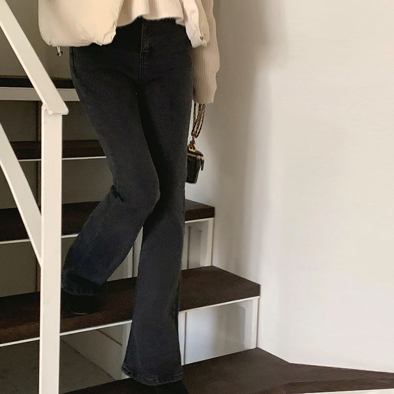 韩国代购直邮Fine-thankyou冬百搭街头时尚修身显瘦微喇牛仔裤女