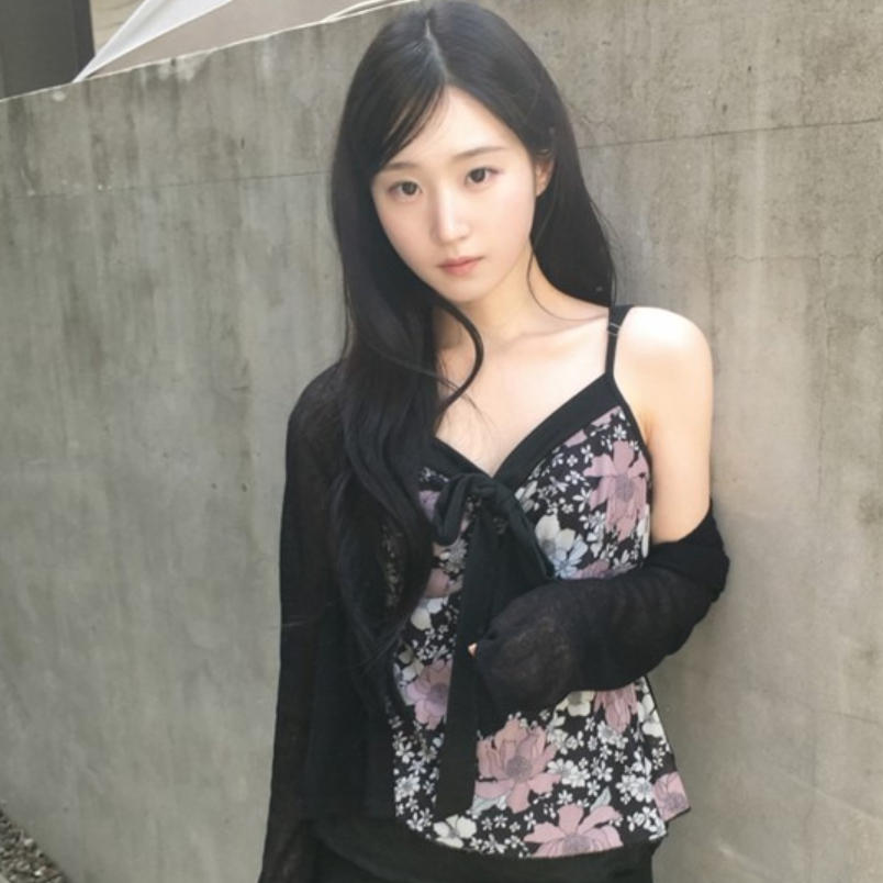 韩国代购直邮2026夏Daybin小众胸前系带个性花纹甜美吊带背心时尚