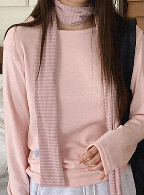 韩国代购直邮Heylady冬慵懒风日常高级感修身圆领显瘦打底长袖T恤