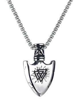 新款个性朋克雪花箭头防身项链潮男不锈钢链条十字架节日礼物