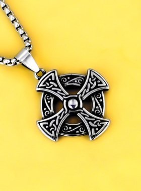 2026新款维京凯尔特结钛钢项链吊坠批发跨境不锈钢复古时尚项坠