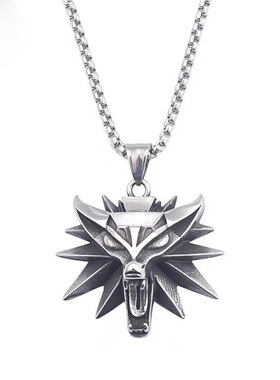 欧美饰品 复古文艺骷髅头羊头项链 魔神潘神圆形钛钢吊坠挂饰