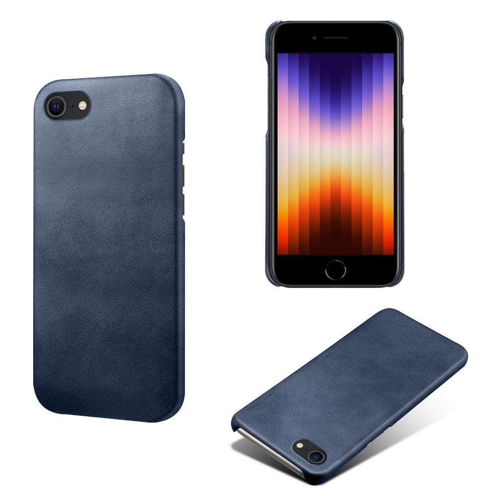 小牛纹适用苹果SE4/3/2手机壳16E大孔iPhone SE2素皮背壳7/8/plus半包保护套皮套硬壳防手汗不粘指纹