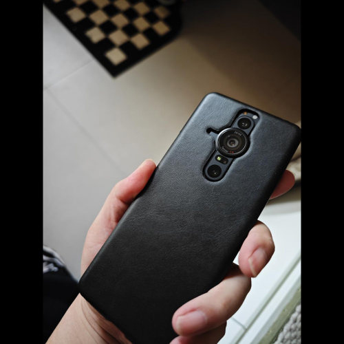 小牛纹适用索尼xperia pro I手机壳XQ-BE72大孔5/1IV/1III素皮背壳商务半包保护套硬壳防滑贴皮清爽手感