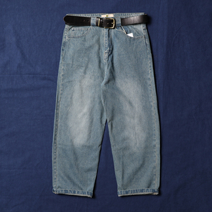 阔腿裤 男女基本版 街头式 复古水洗宽松直筒牛仔裤 百搭老爹潮 日式