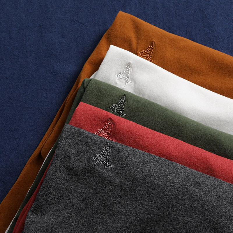 odm公司订单 高密度柔软纯棉羊头刺绣美式长袖T恤男女休闲打底衫,男装,T恤,淘宝优惠券,粉丝福利购,淘宝优惠卷