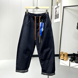 宽松休闲长裤 老钱风痞帅有质感弯刀牛仔裤 男士 潮流百搭锥形裤 时尚